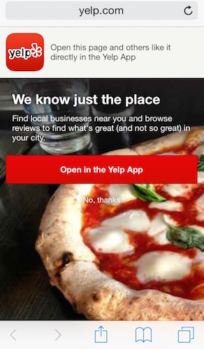 Yelp Smart Banner